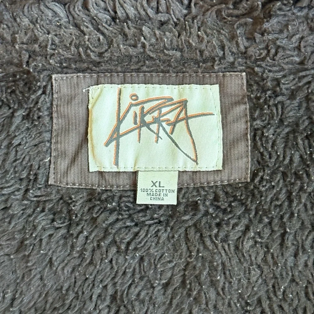 VTG Kirra Mens Sherpa Lined Corduroy Barn Jacket Brown XL Heavyweight Coat Y2K